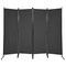 4-Panel Foldable Room Divider Privacy Screen with Steel Frame